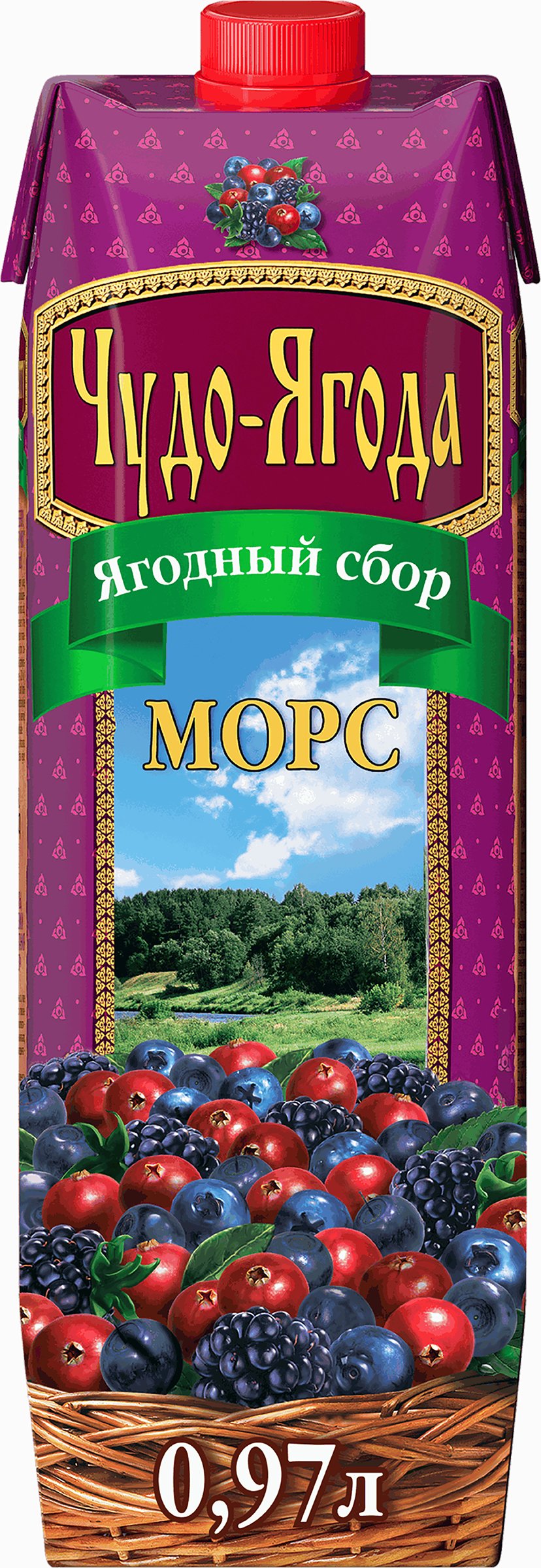 Изображение товара Морс ЧУДО-ЯГОДА Ягодный сбор 0.97л с клюквой и черникой
