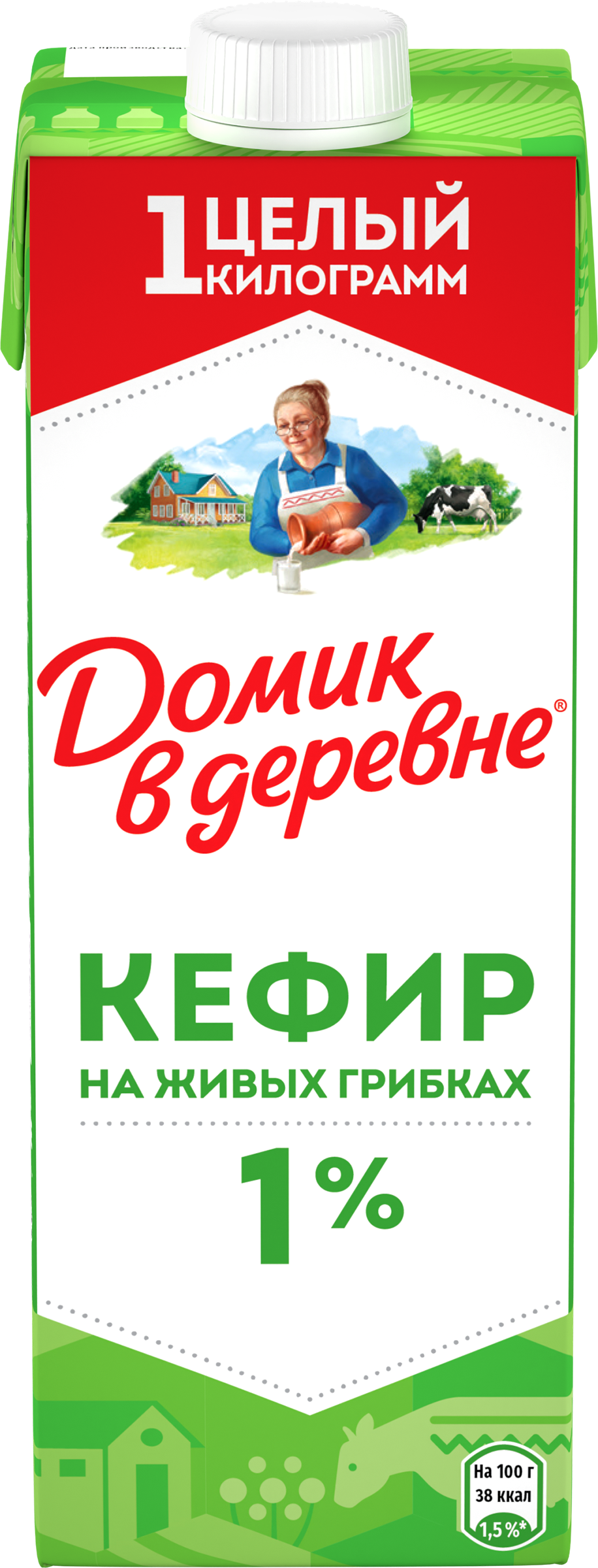 Изображение товара Кефир ДОМИК В ДЕРЕВНЕ 1%, без змж, 1000г