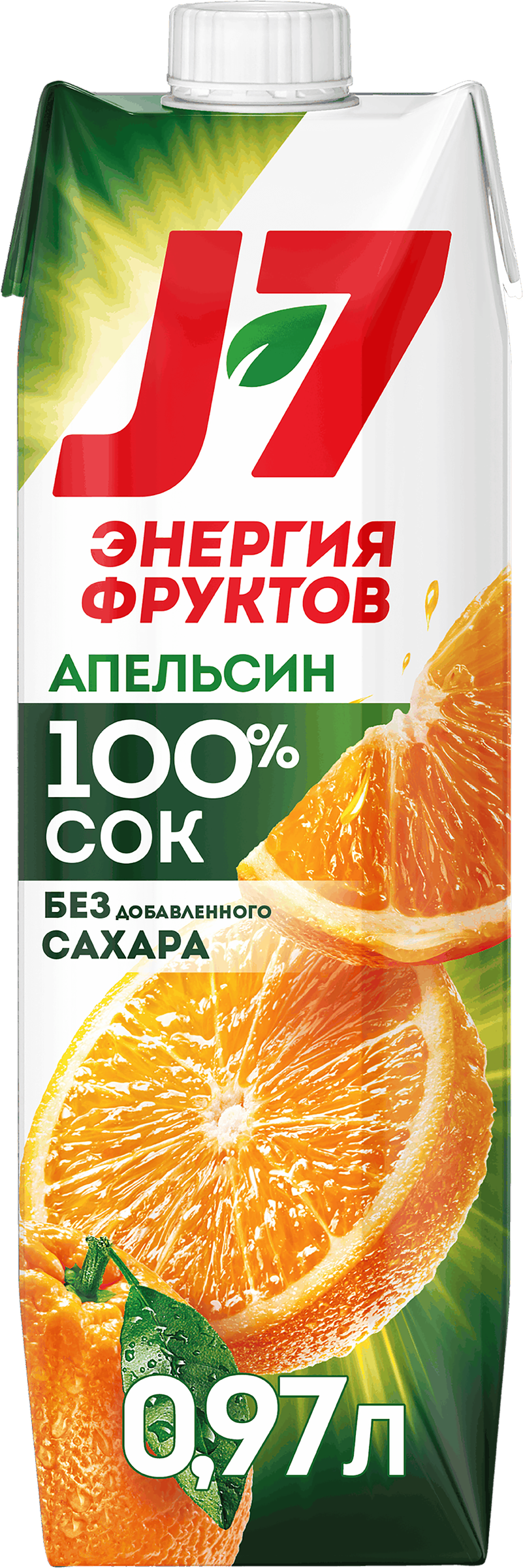 Изображение товара Сок J7 Апельсин с мякотью 0. 97л - натуральный апельсиновый сок для детей