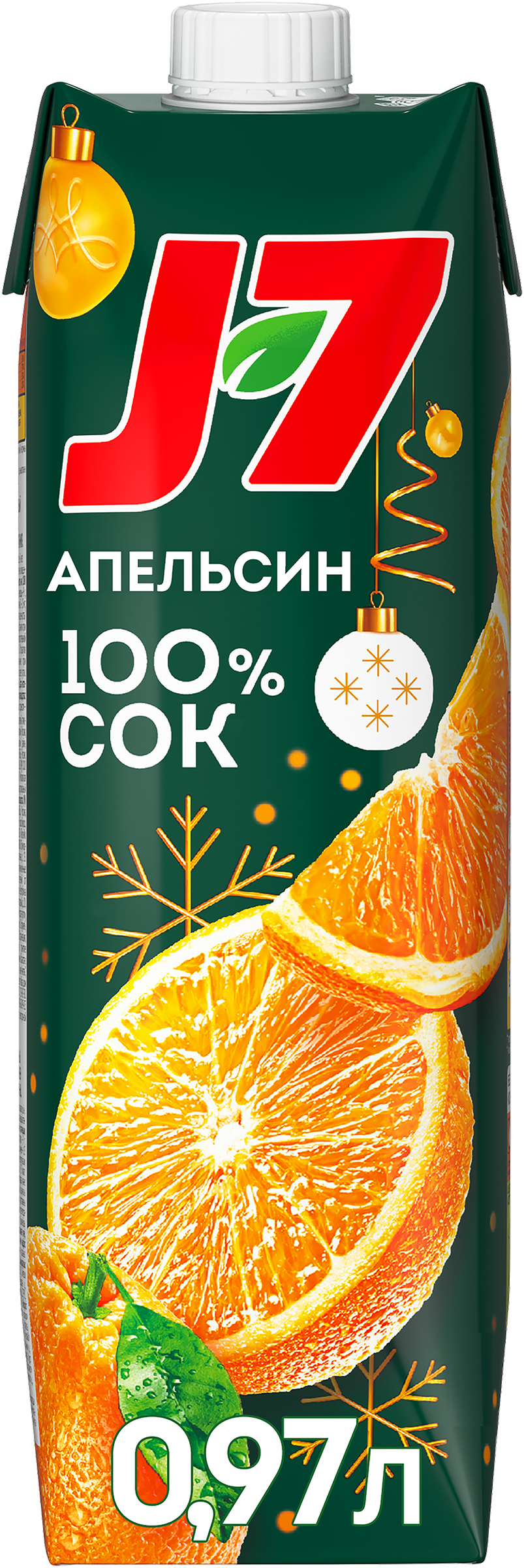 Изображение товара Сок J7 Апельсин с мякотью 0. 97л - натуральный апельсиновый сок для детей