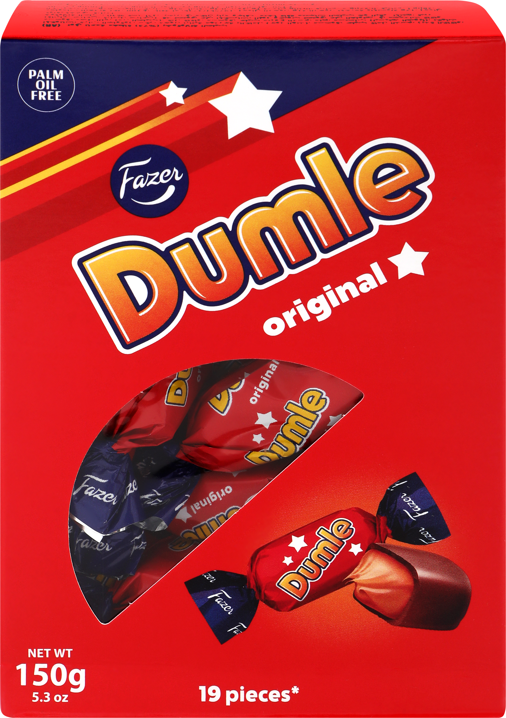 Изображение товара Ирис FAZER Dumle мягкий сливочный в молочном шоколаде, 150г