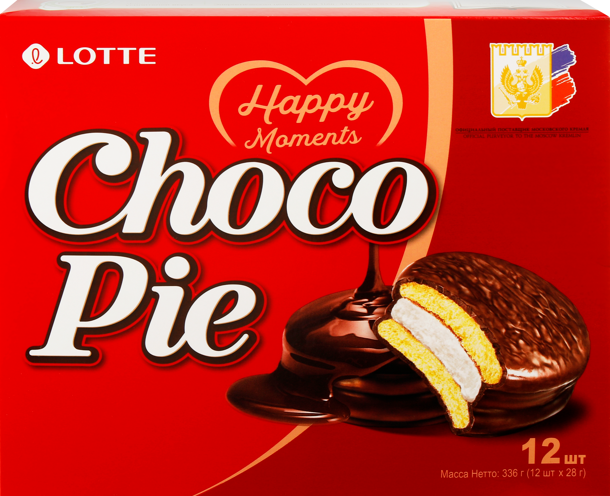 Изображение товара Печенье LOTTE Choco Pie бисквитное в шоколадной глазури, 12х28г