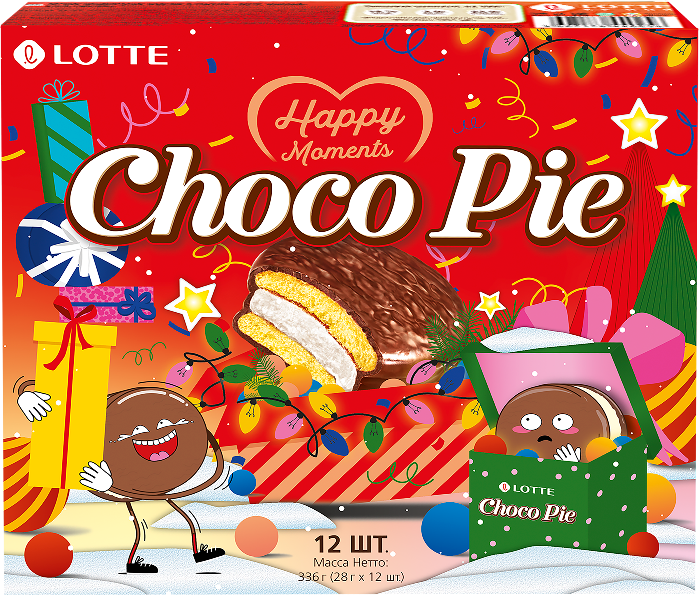 Изображение товара Печенье LOTTE Choco Pie в шоколадной глазури 12 шт, 28г каждое