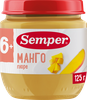 Пюре фруктовое SEMPER Манго, с витаминами, с 6 месяцев, 125г - фото 0