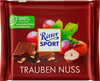 Шоколад молочный RITTER SPORT с лесным орехом и калифорнийским изюмом, 100г - фото 0