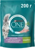 Корм сухой для взрослых кошек PURINA ONE Sensitive Индейка и рис, с чувствительным пищеварением, 200г - фото undefined