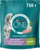 Корм сухой для взрослых кошек PURINA ONE Sensitive Индейка и рис, с чувствительным пищеварением, 750г - фото undefined