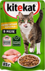 Корм консервированный для кошек KITEKAT c сочными кусочками курицы в желе, 85г - фото 0