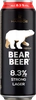 Пиво светлое BEAR BEER Strong lager фильтрованное пастеризованное, 8,3%, ж/б, 0.45л - фото 0