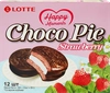 Печенье глазированное LOTTE Choco Pie со вкусом клубники, 336г - фото 0