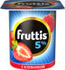 Продукт йогуртный FRUTTIS Клубника/Персик 5%, без змж, 115г - фото 0