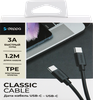 Дата-кабель DEPPA USB-C – USB-C, 3A, 1,2м, черный - фото 0