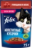 Корм влажный для взрослых кошек FELIX Аппетитные кусочки Говядина в желе, 75г - фото undefined