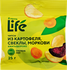 Чипсы овощные хрустящие ЛЕНТА LIFE Картофель, свекла и морковь, 25г - фото 0
