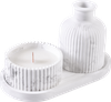 Набор для декора HOMECLUB Spa, ваза и свеча на подставке, гипс, парафин, Арт. WP23063004 - фото 2