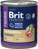 Корм консервированный для взрослых собак BRIT Premium Баранина с рисом, 750г - фото 0