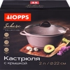 Кастрюля HOPPS Sahara 2л, антипригарное покрытие, литая, индукция, литые ручки, с крышкой, Арт. HP2233SID - фото 2