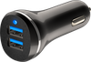 Устройство зарядное GAL суммарный ток – 2.4А разъемы: 2хUSB, черное, Арт. UC-2247 - фото 0