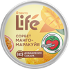 Десерт фруктовый взбитый ЛЕНТА LIFE Сорбет Манго-маракуйя, без сахара, пластиковый стаканчик, 80г - фото 1