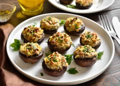 Фаршированные шампиньоны с беконом