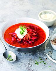 Борщ с уткой и белыми грибами