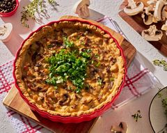 Киш лорен с курицей и грибами
