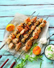 Куриные шашлычки с&nbsp;маринованными артишоками