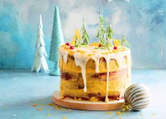 Новогодний мандариновый торт с заварным кремом
