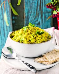 Пшенная каша с жареными кабачками