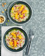 Севиче из сибаса с апельсинами и&nbsp;фисташками