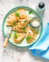 Вареники с фасолью, картофелем и&nbsp;творогом