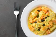 Запечённая тыква с курицей