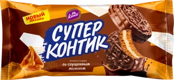 Печенье KONTI Супер-Контик в шоколадной глазури со сгущенкой, 100г