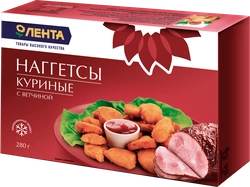 Наггетсы куриные ЛЕНТА с ветчиной, 280г