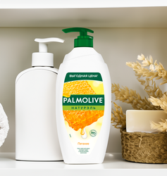 Гель-крем для душа PALMOLIVE Натурэль Питание Мед и увлажняющее молочко, 750мл