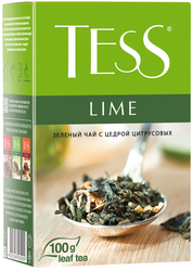 Чай зеленый TESS Lime с цедрой цитрусовых и ароматом лайма листовой, 100г