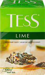 Чай зеленый TESS Lime с цедрой цитрусовых и ароматом лайма листовой, 100г