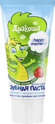 Зубная паста детская ДРАКОША Клубника гелевая, 1–8 лет, 60мл