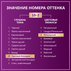 Крем-краска для волос ПАЛЕТТ Интенсивный цвет 10–2 (A10) Жемчужный блондин, 110мл