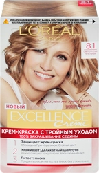 Краска для волос EXCELLENCE 8.1 Светло-русый пепельный, 176мл