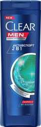 Шампунь-бальзам-ополаскиватель для волос мужской CLEAR Vita Abe Активспорт 2в1, против перхоти, 400мл