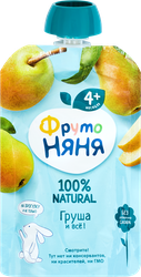 Пюре фруктовое ФРУТОНЯНЯ Груша, с 4 месяцев, 100г