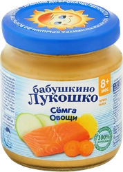 Пюре рыбно-овощное БАБУШКИНО ЛУКОШКО Рагу овощное с семгой, с 8 месяцев, 100г