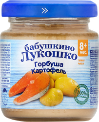Пюре рыбно-овощное БАБУШКИНО ЛУКОШКО Горбуша с картофелем, с 8 месяцев, 100г