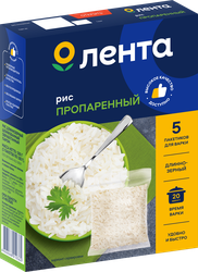 Рис длиннозерный ЛЕНТА пропаренный 1-й сорт, в пакетиках, 5х100г