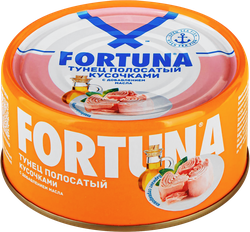Изображение товара Тунец FORTUNA кусочки в масле, 185г