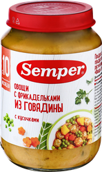 Пюре мясо-овощное SEMPER Овощи с фрикадельками из говядины, с 10 
месяцев, 190г
