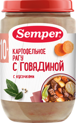Изображение товара Пюре мясо-овощное SEMPER Говядина с картофелем, с 10 месяцев, 190г