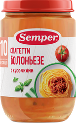Изображение товара Пюре SEMPER Спагетти Болоньезе, с 12 месяцев, 190г