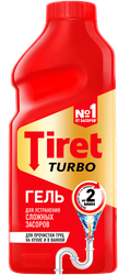 Гель для удаления засоров в канализационных трубах TIRET Turbo, 500мл